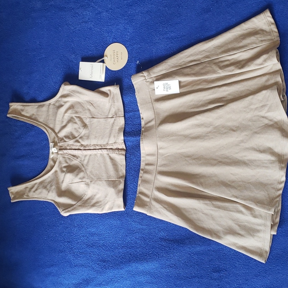Meraki 2 Piece Tan Tank Skort Set NWT - Picture 10 of 10